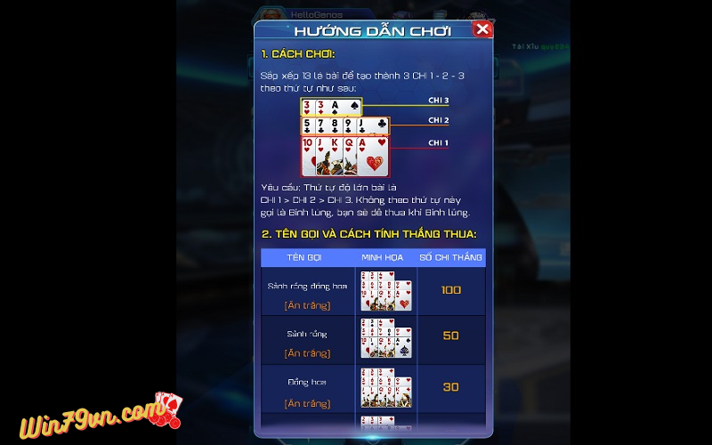 Game bài đổi thưởng Mậu Binh tại Win79